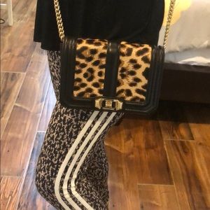 Rebecca Minkoff Leopard Print Crossbody Bag with Black Accents